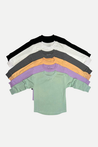 Organic Long Sleeves Scoop Hem Tee