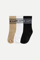 Organic Cotton BE HAPPY Socks  - Set of 3