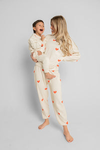 All Over Heart Jogger Set - Kids