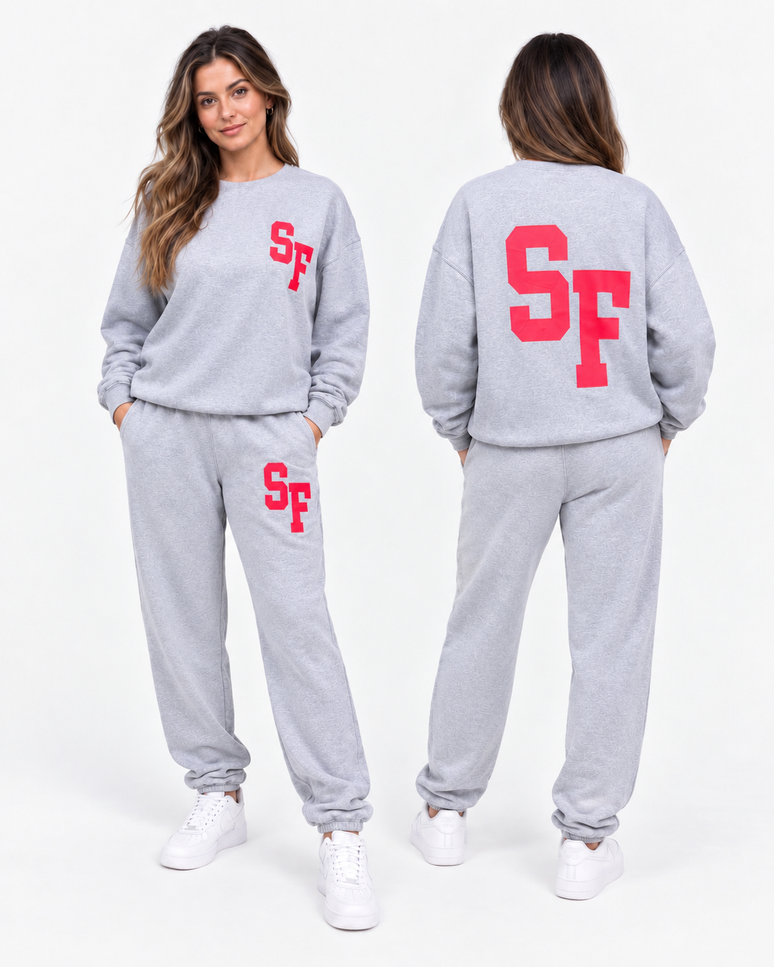 SF Home Uniform crewneck and sweatpants set in heather grey