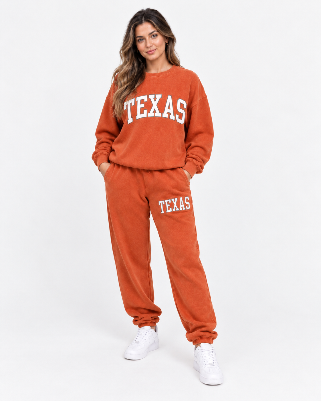 Texas Home Uniform crewneck and sweatpants set in vintage orange