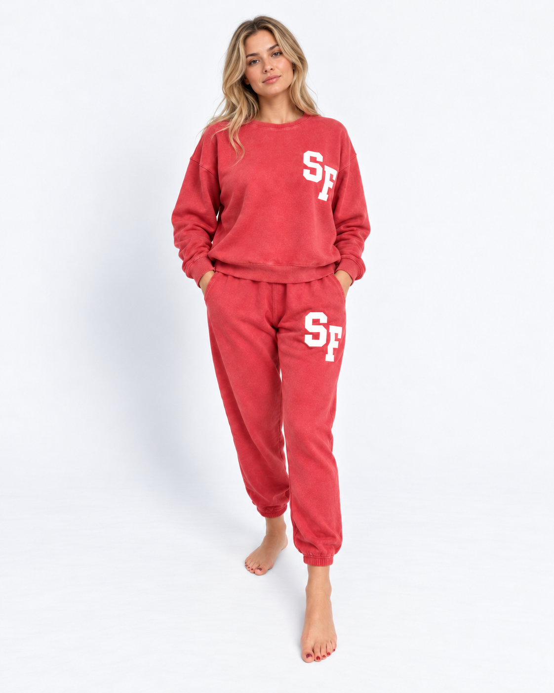 SF Home Uniform crewneck and sweatpants set in vintage red